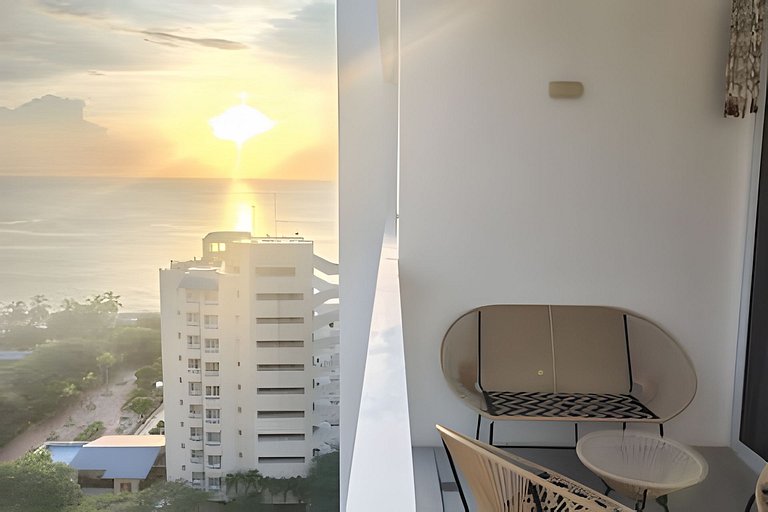 Bello y confortable Loft 150 Vista al Mar para 2