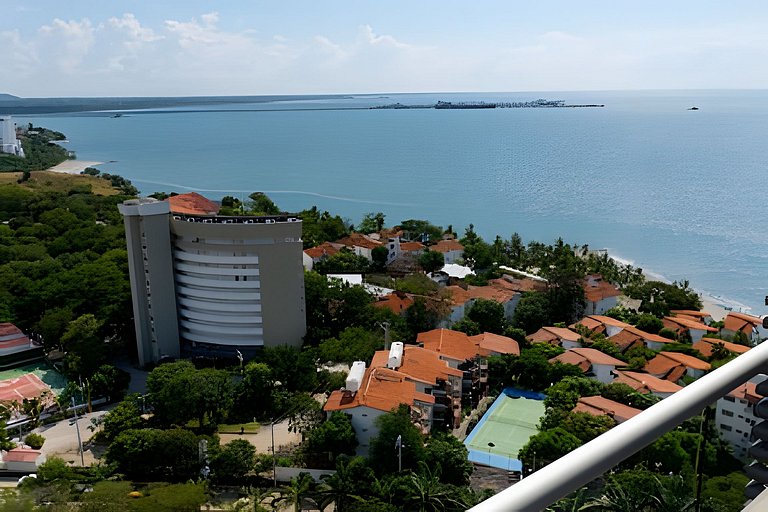 Hermoso Apartaestudio con Vista al Mar T1-187